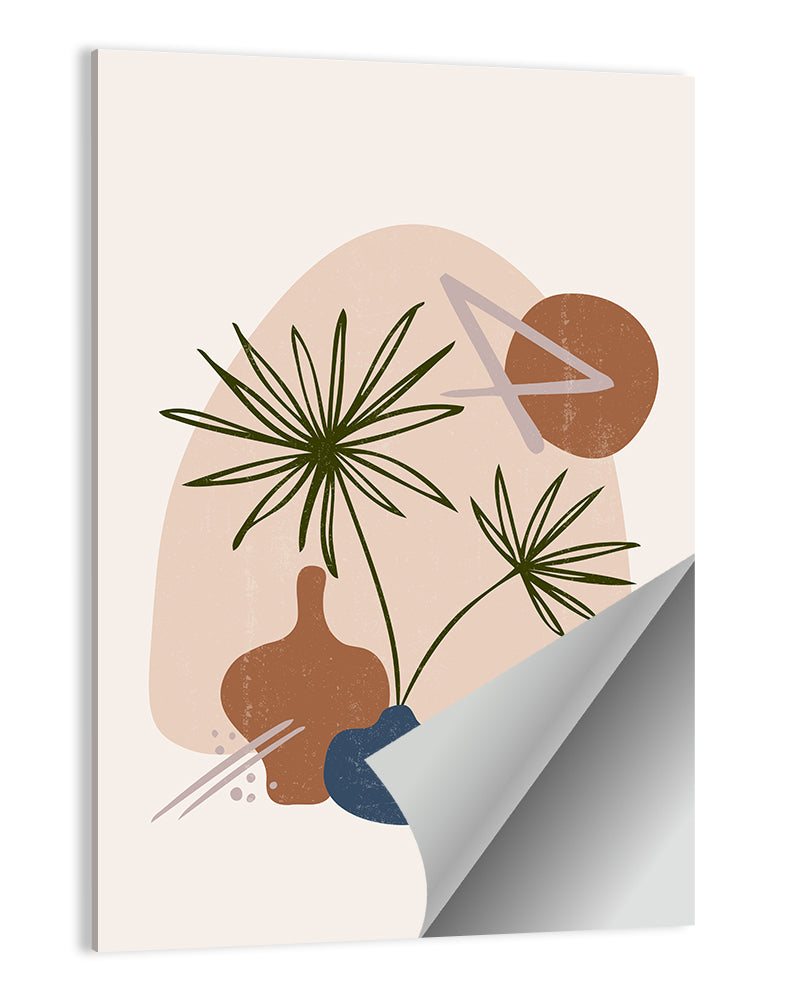 Palm Leaves and Vases Abstract Wall Art