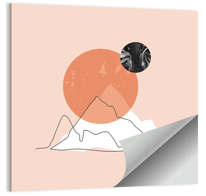 Mountain Peak and Sun Wall Art as a poster print