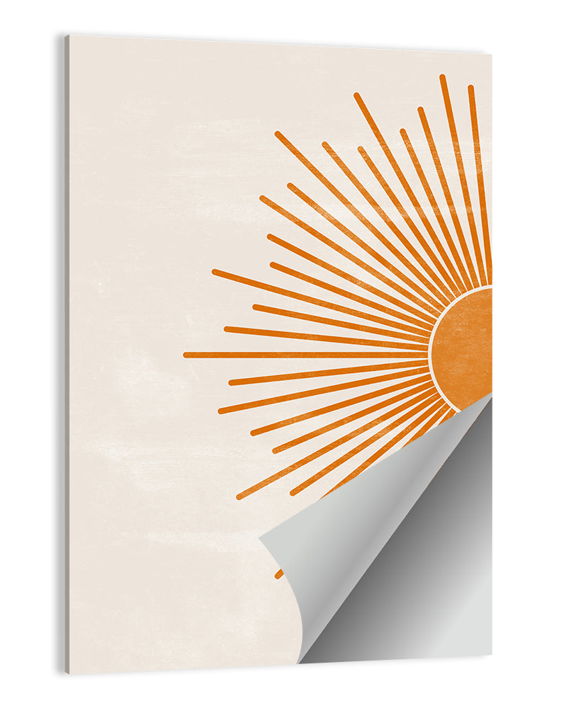 Orange Sunburst Minimalist Wall Art