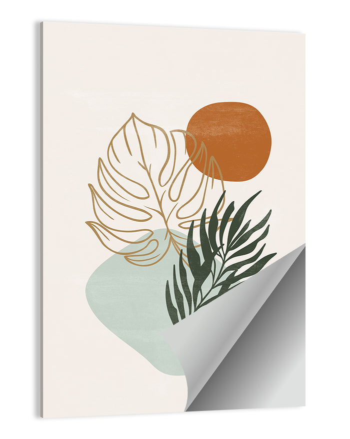 Monstera Sun Botanical Composition Wall Art as a poster print