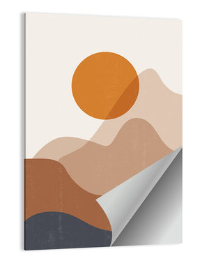 Sunset and Mountains Minimalist Wall Art