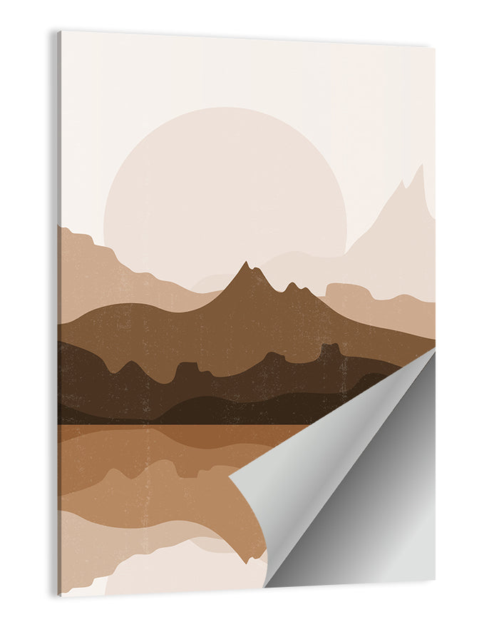 Layered Mountain Lake Sunset Wall Art as a poster print