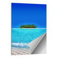 Turquoise Atoll Sandbar with Palm Trees Wall Art