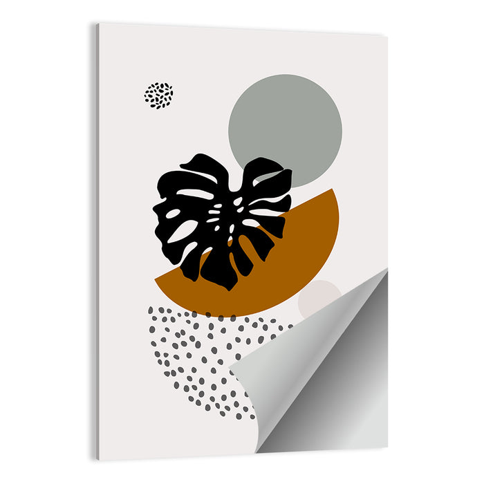 Monstera Leaf with Falling Stones Wall Art as a poster print