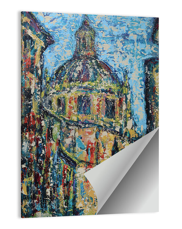 Salamanca Cathedral Street Wall Art as a poster print