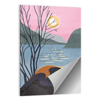 Sunset Reflection Minimalist Landscape Wall Art