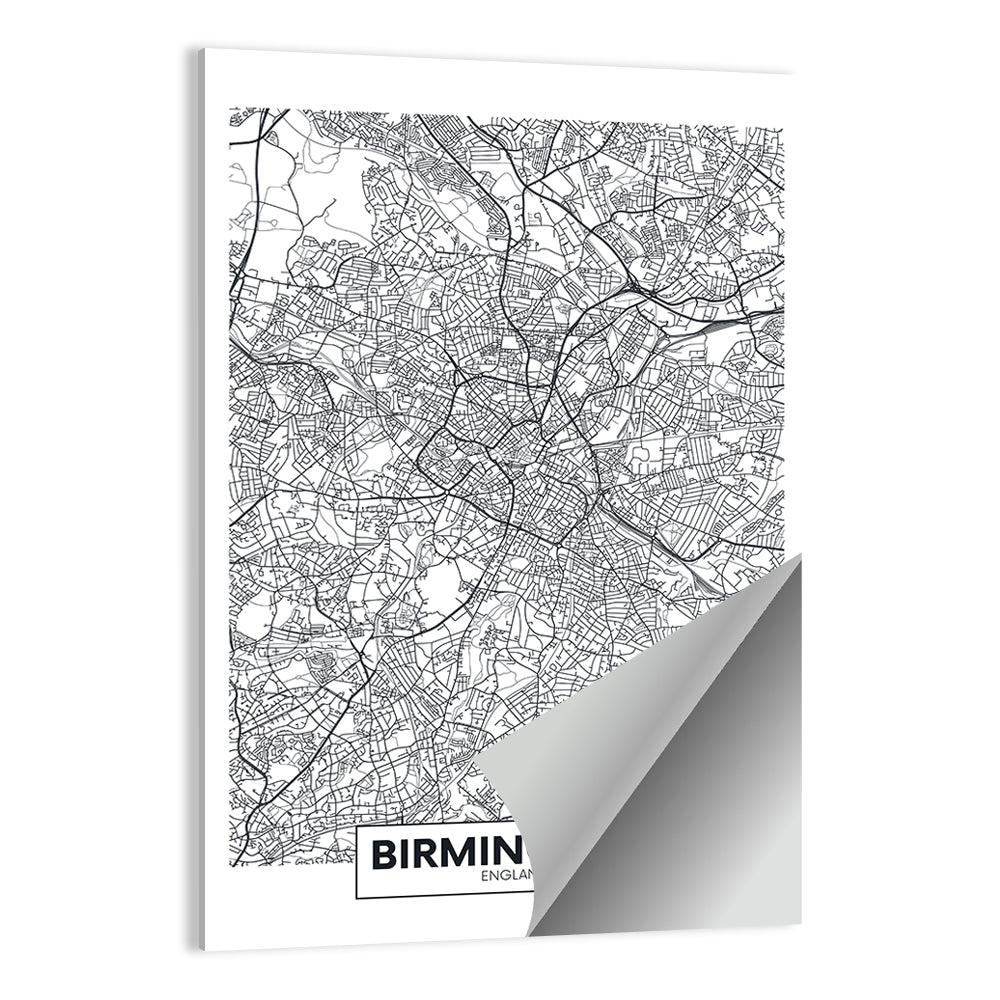 Birmingham City Map Wall Art