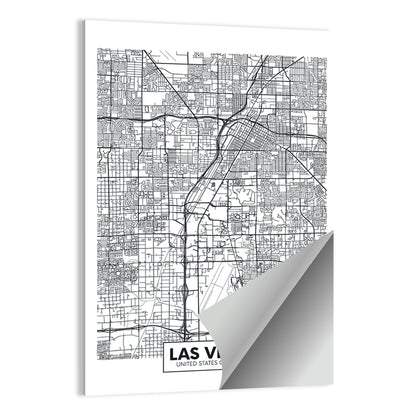 Las Vegas Street Grid Map Wall Art