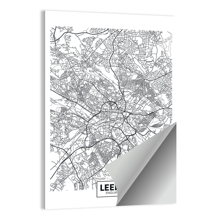 Leeds Street Map Wall Art as a poster print