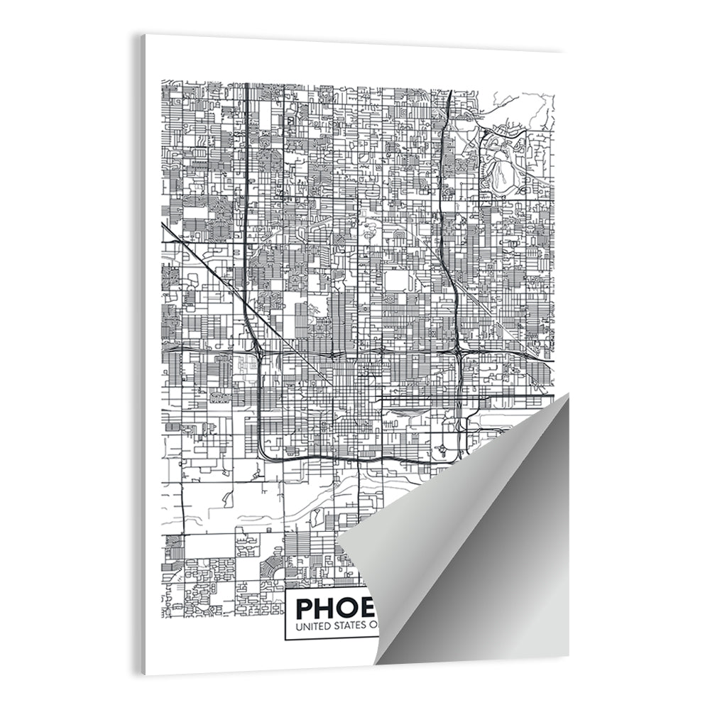 Phoenix Street Grid Map Wall Art