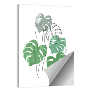 Monstera Leaves Minimalist Wall Art