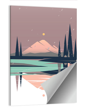 Winter Lakeside Minimalist Wall Art