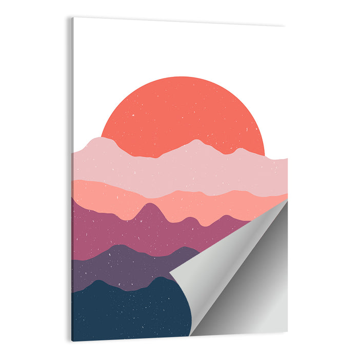 Layered Sunset Mountain Silhouettes Wall Art as a poster print