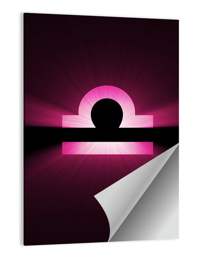 Libra Symbol Neon Glow Wall Art