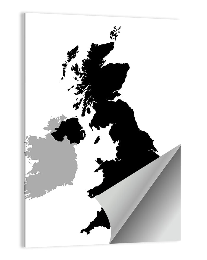 United Kingdom Silhouette Map Wall Art as a poster print