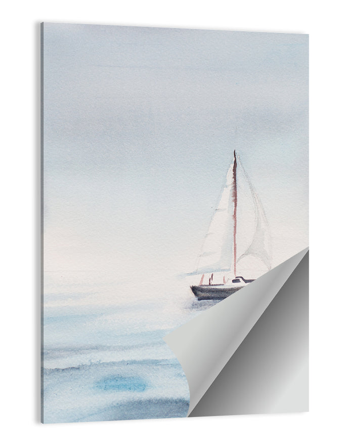 Sailboat on Calm Sea Wall Art as a poster print