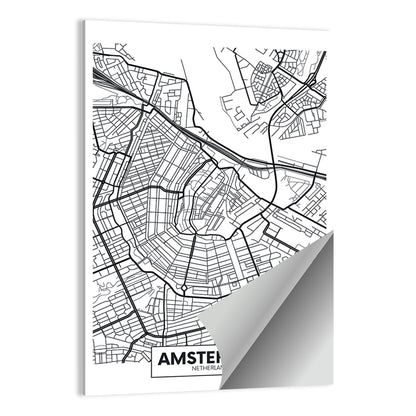 Amsterdam City Map Wall Art