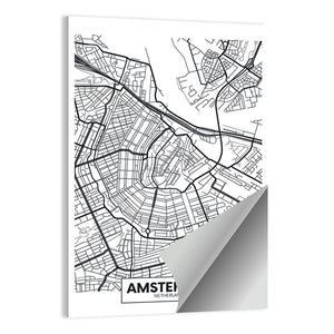 Amsterdam City Map Wall Art