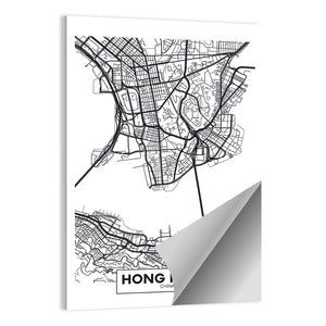 Hong Kong City Map Wall Art