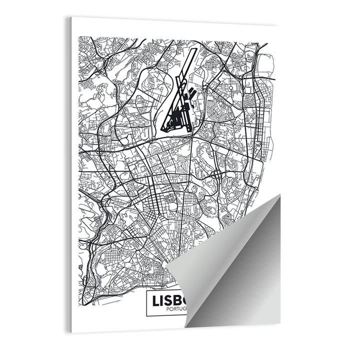 Lisbon Schematic Map Wall Art as a poster print