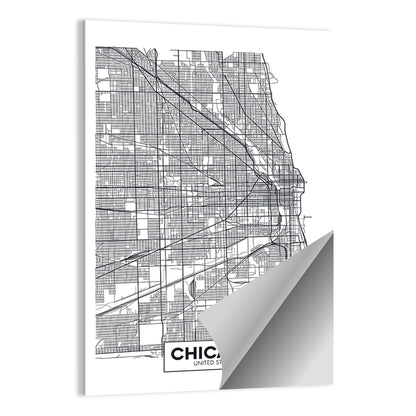 Chicago City Map Wall Art