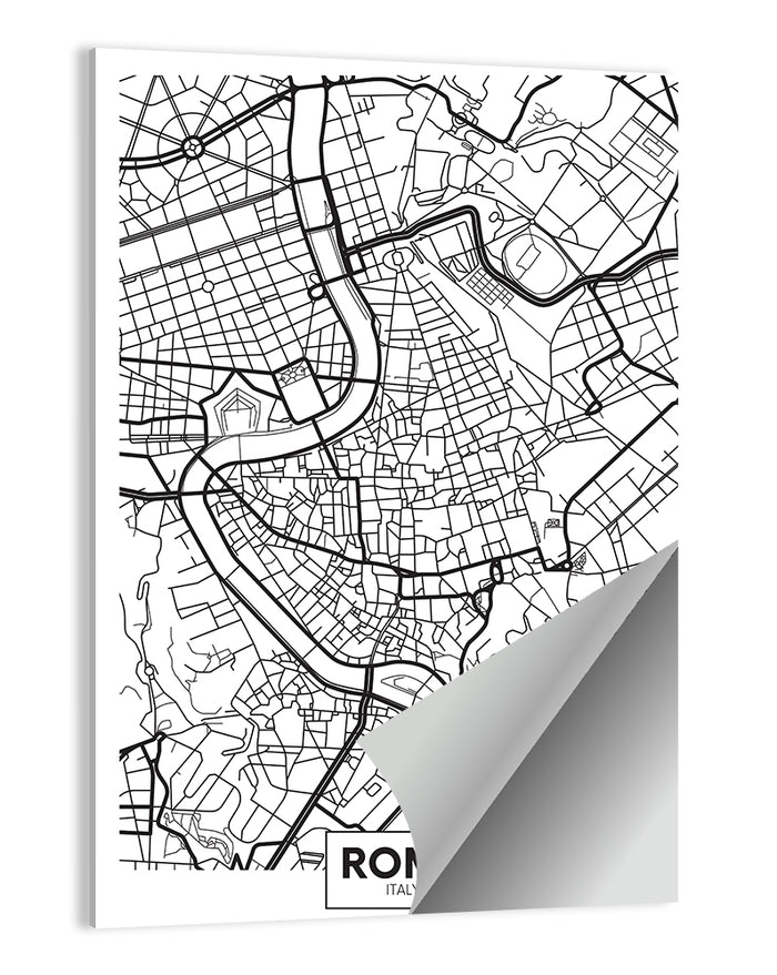 Minimalist Rome City Map Wall Art as a poster print
