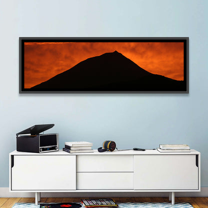 Pico Island Volcano Silhouette at Sunset Wall Art