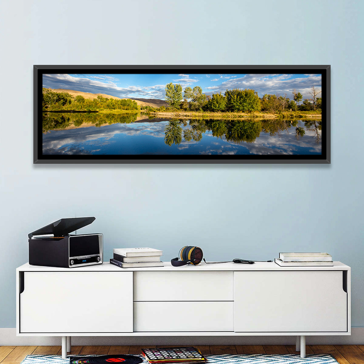 Boise River Rainbow Reflection Wall Art
