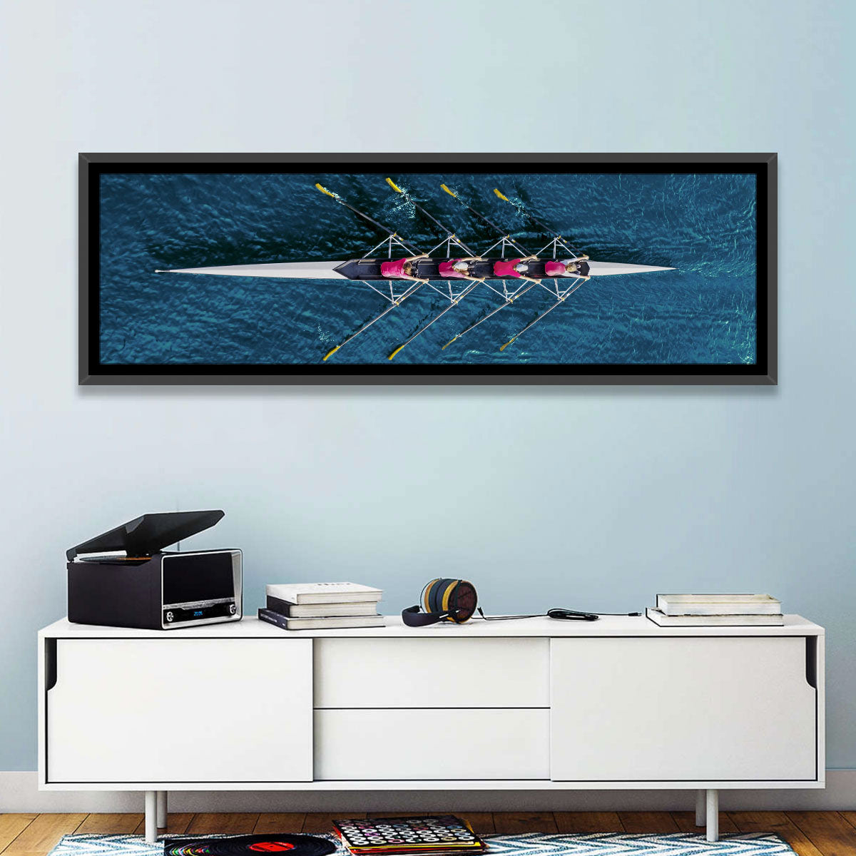 Four Rowers in Pink Shirts Wall Art