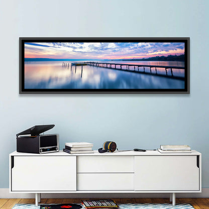 Cloudy Lake Sunset Wall Art