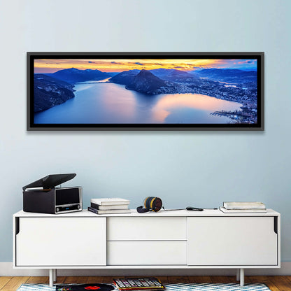 Sunset Over Lake Lugano Wall Art