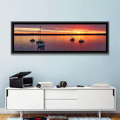 Lake Mendota Sailboats at Sunset Wall Art