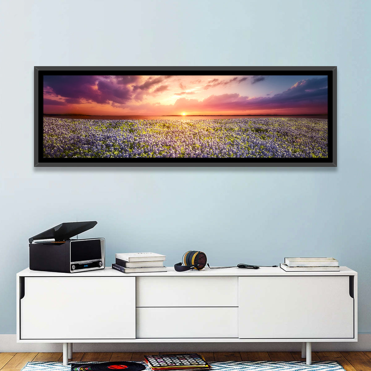 Texas Bluebonnet Sunset Wall Art