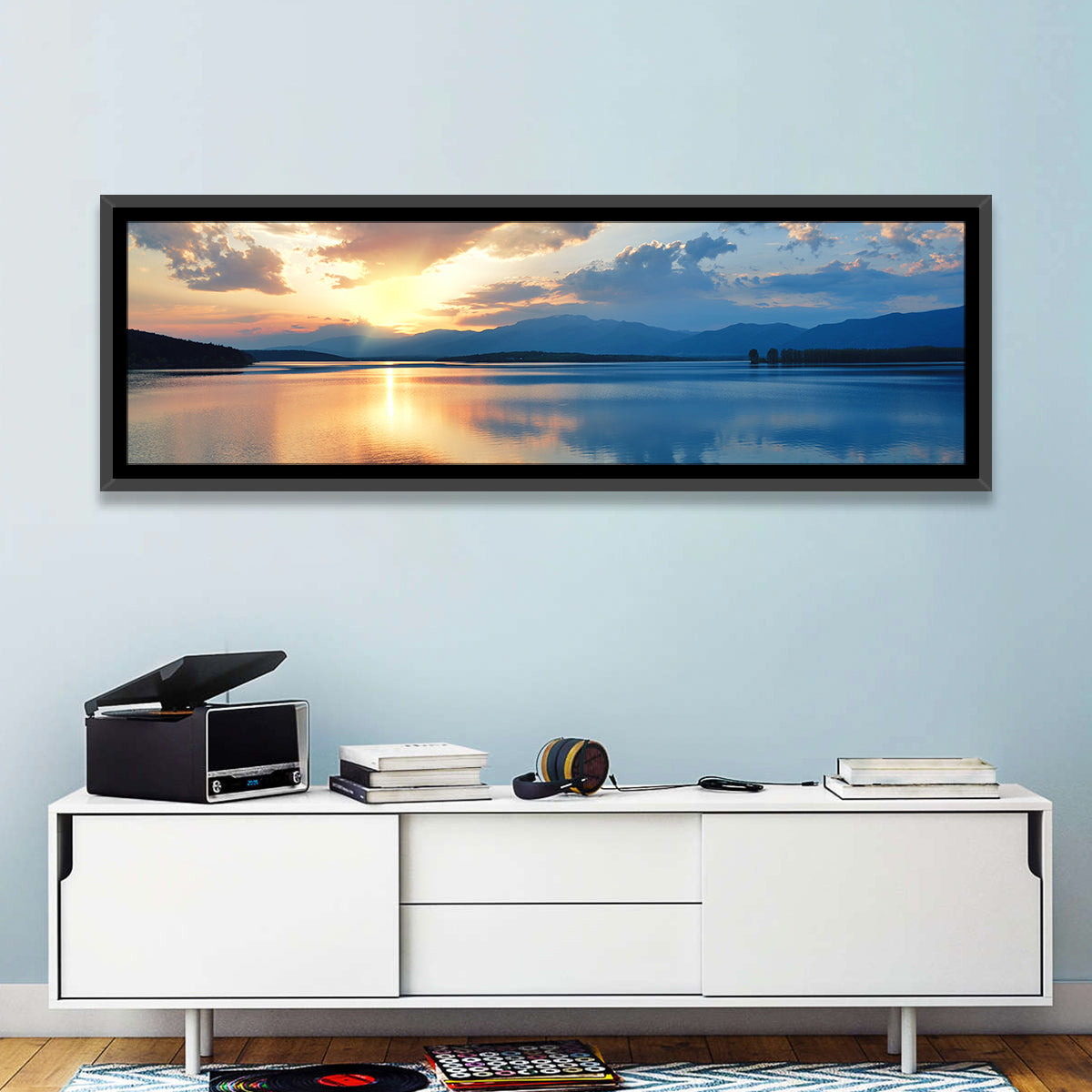 Sunset Over Lake Wall Art