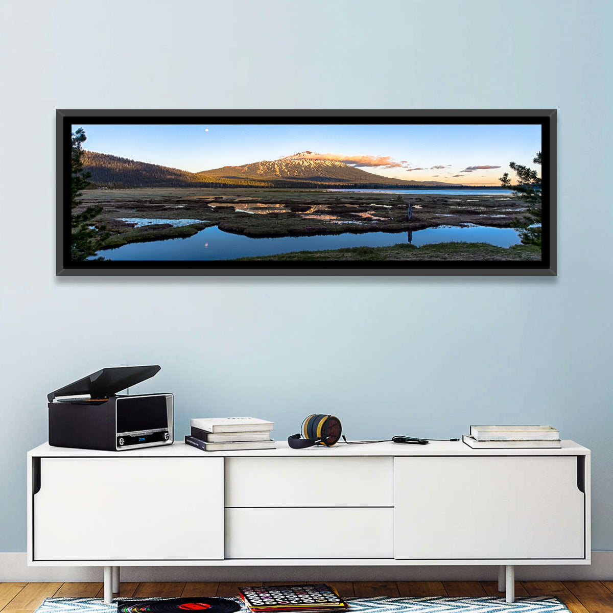 Mount Bachelor Moonlit Sunset Wall Art