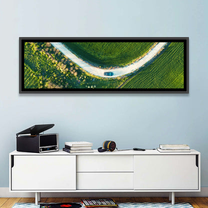 Aerial Farm Fields at Golden Hour Wall Art