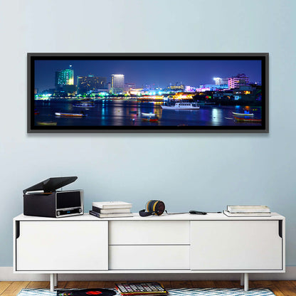 Pattaya Bay Night Skyline Wall Art