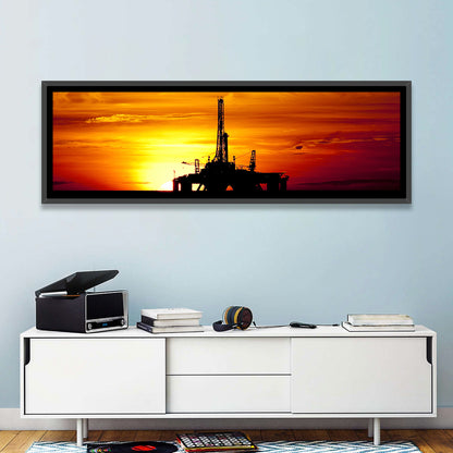 Offshore Oil Rig at Sunset Wall Art