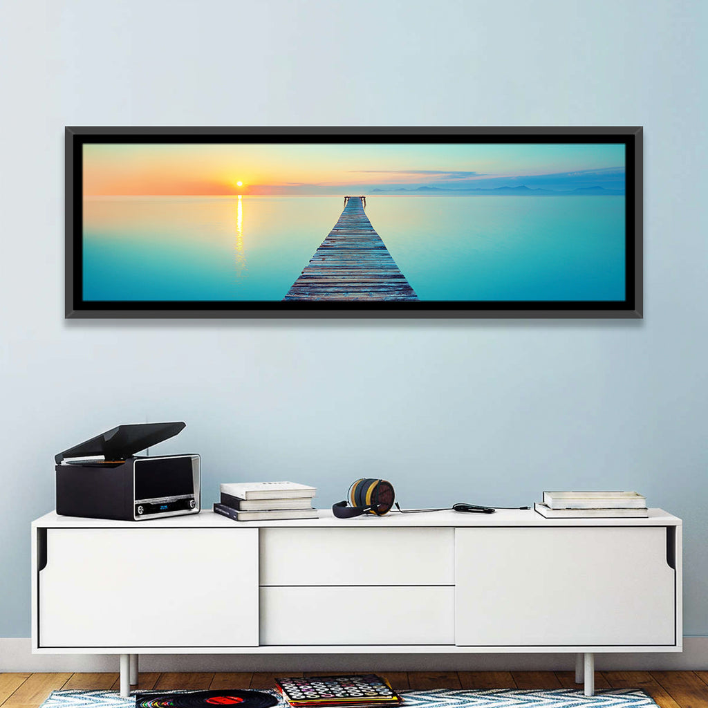 Wooden Footbridge at Sunset Wall Art