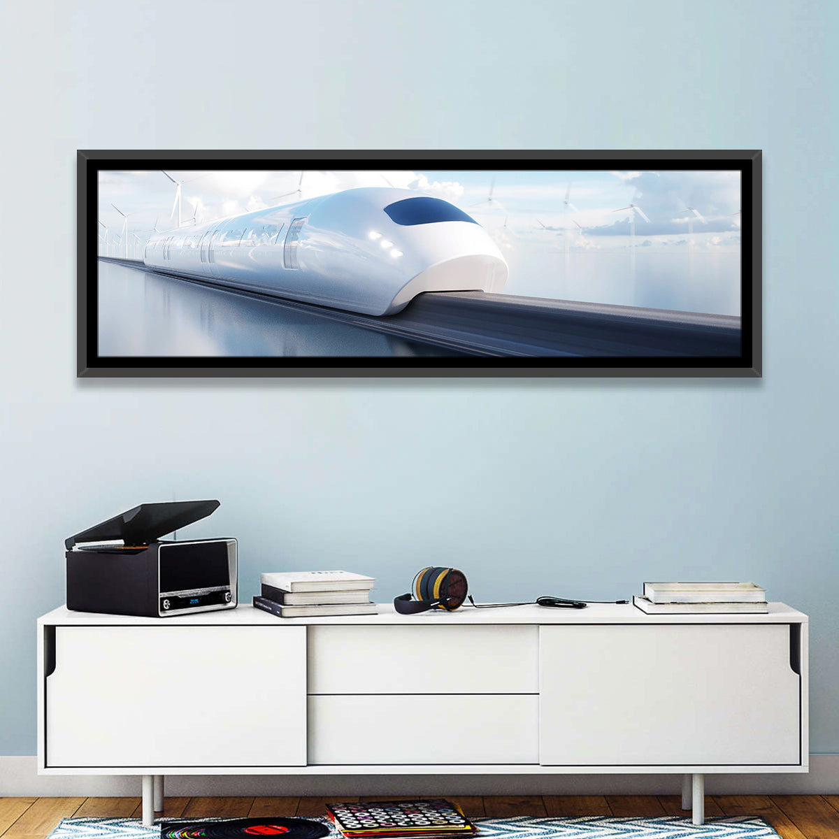 Futuristic Monorail Perspective Wall Art