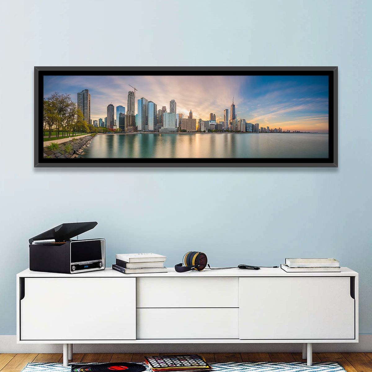 Chicago Skyline at Golden Hour Wall Art