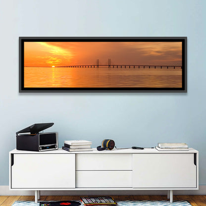 Oresunds Bridge Sunset Wall Art