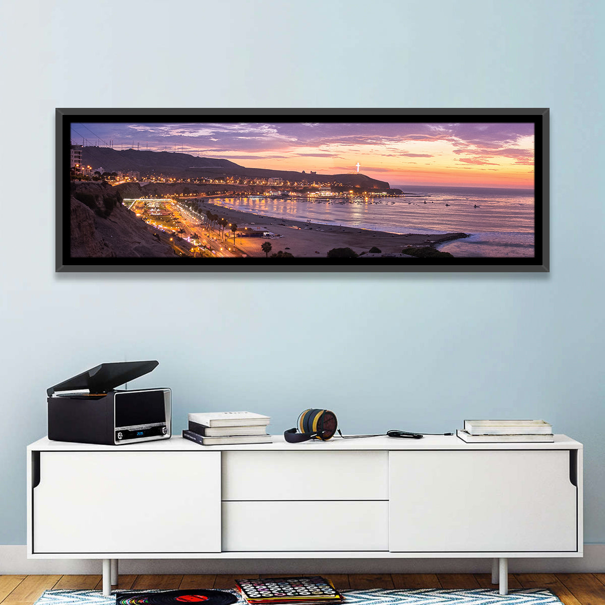 Playa Agua Dulce, Lima Wall Art in a room, panoramic