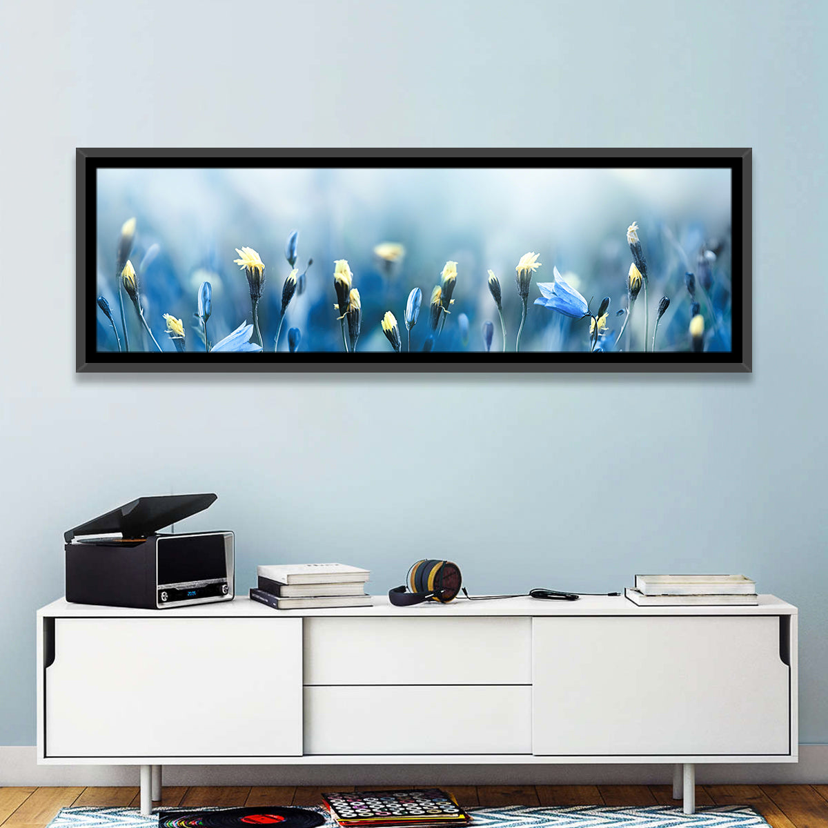 Blue Bellflowers and Yellow Buds Wall Art