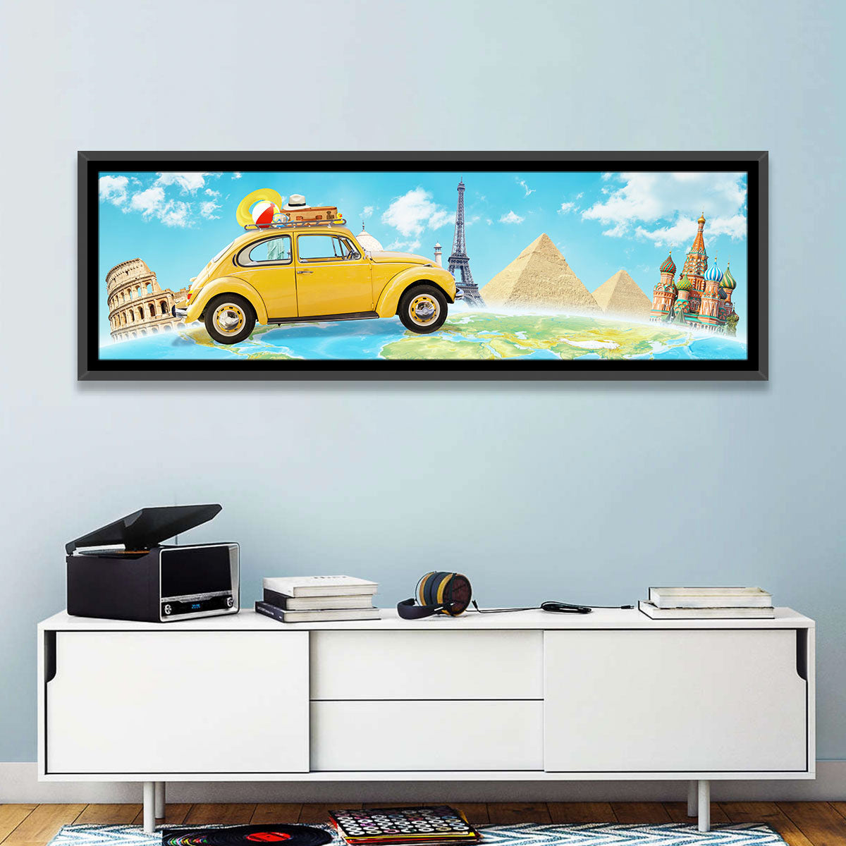 Yellow Beetle World Road Trip Wall Art
