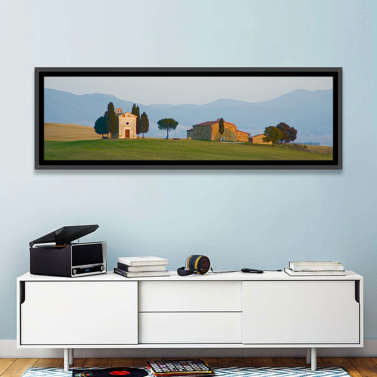 Vitaleta Chapel, Tuscany Wall Art in a room, panoramic