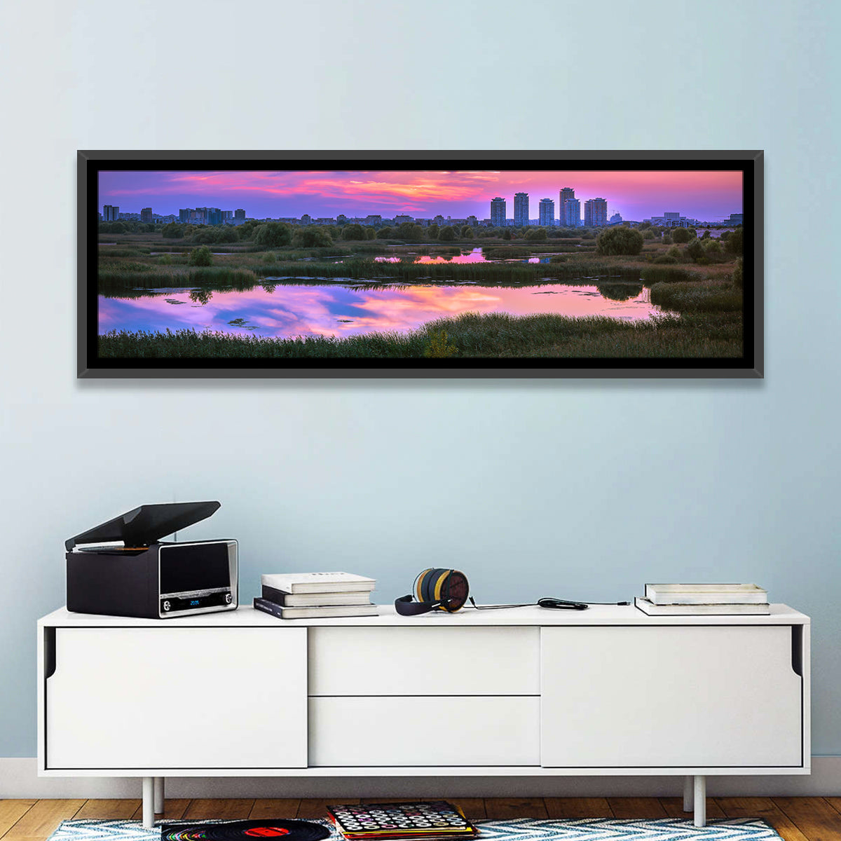 Vacaresti Park Sunset Reflection Wall Art