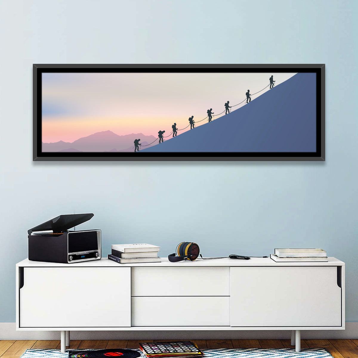 Eight Mountaineers at Dawn Wall Art