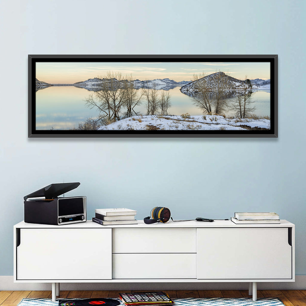 Horsetooth Reservoir Frozen Reflection Wall Art