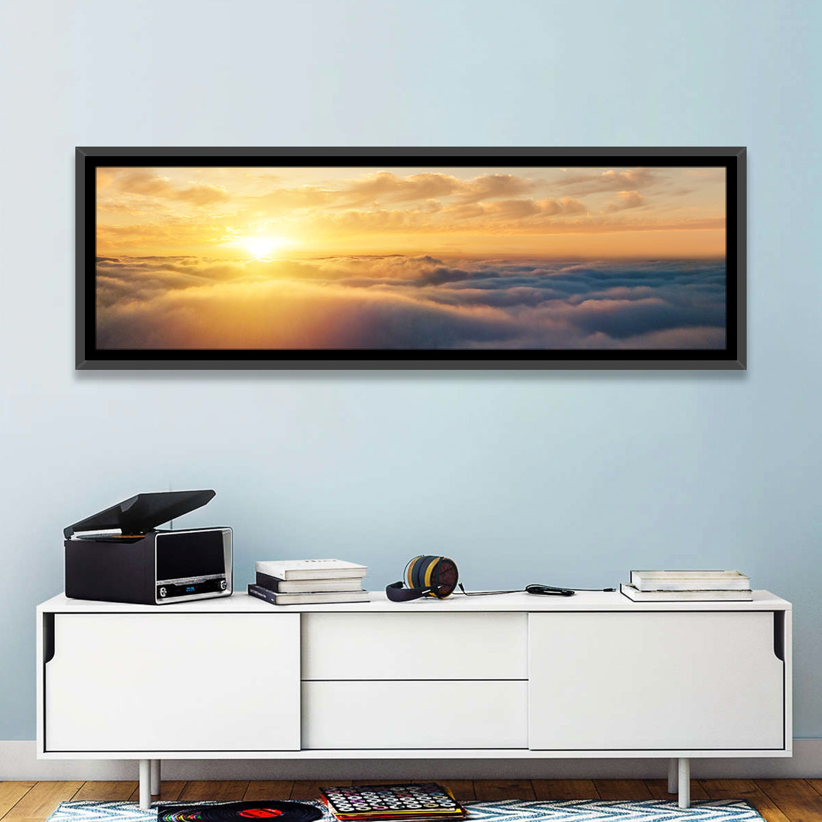 Layered Clouds at Sunset Wall Art